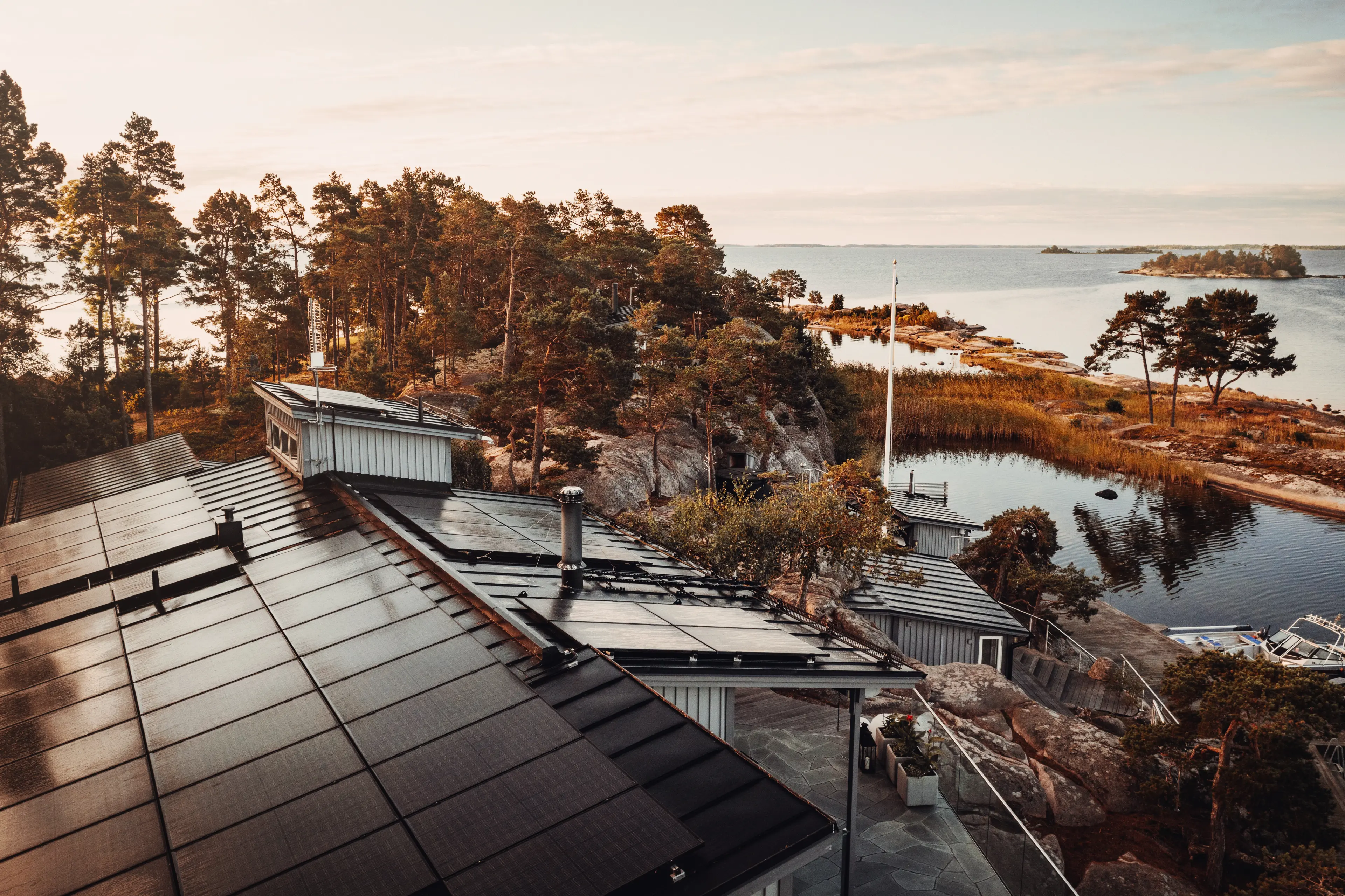 Villa med solceller på taket