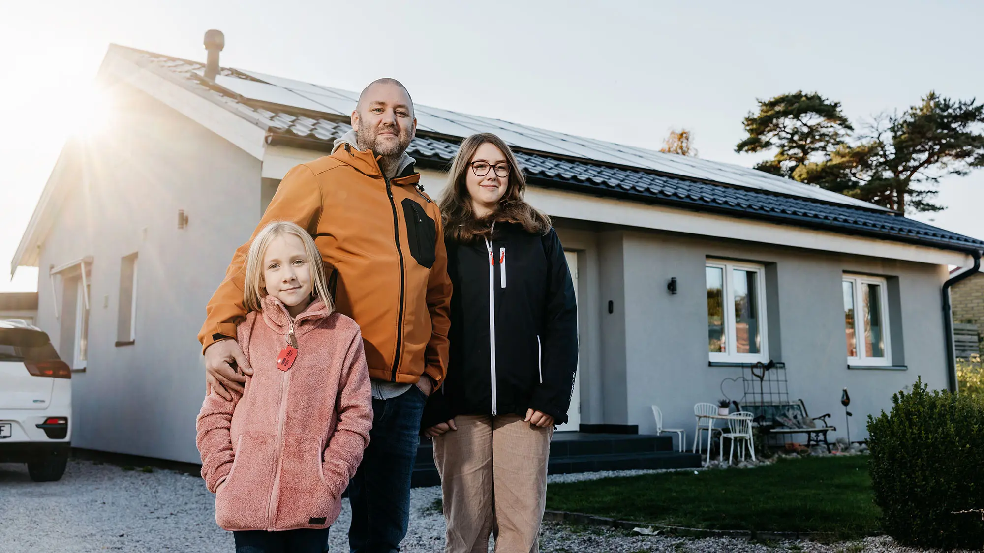 Familjen Bengtsson som abonnerar på sina solceller