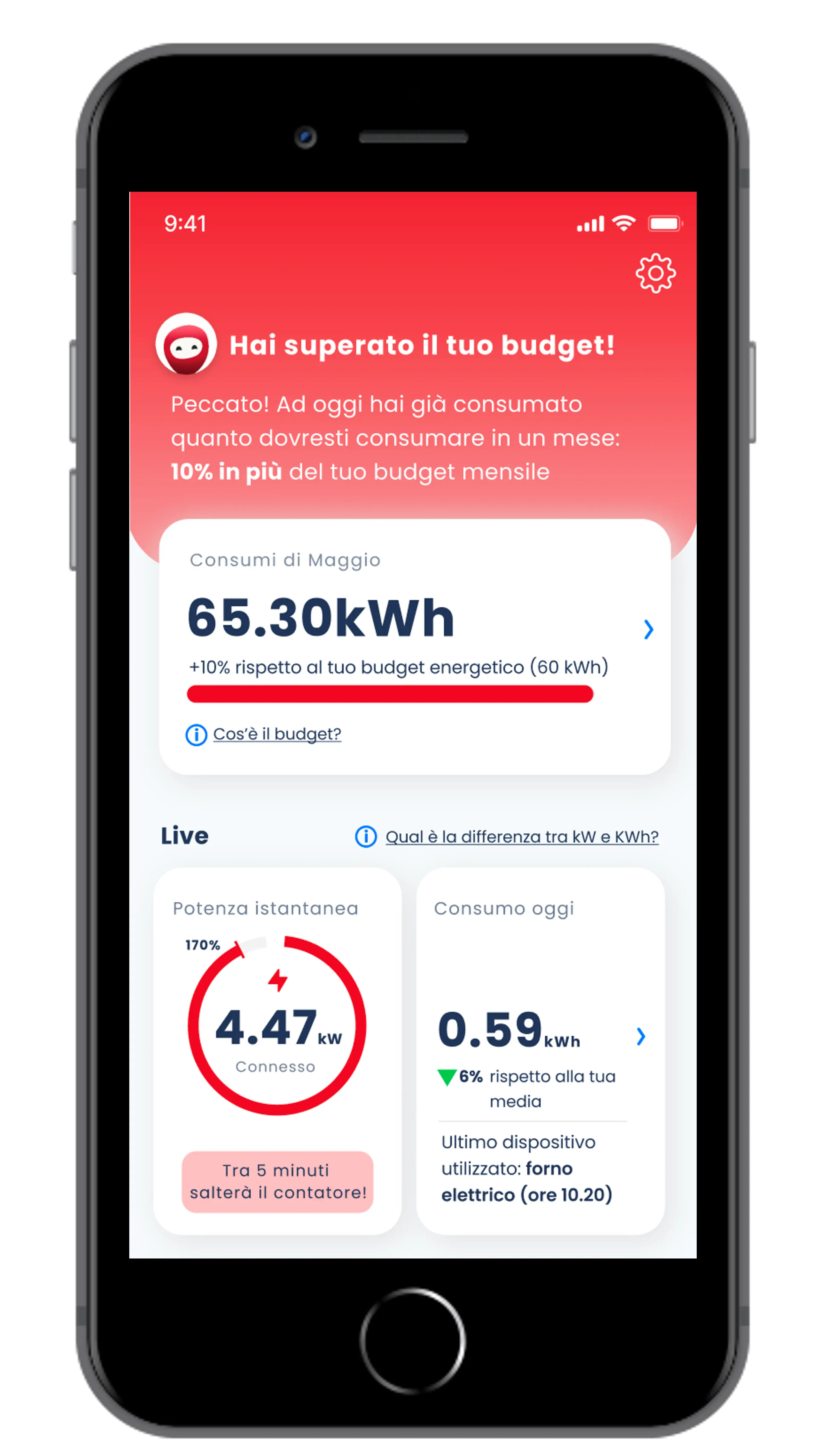 App per ottimizzazione consumi energetici